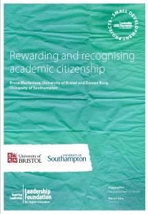 Rewarding and recognising academic leadership