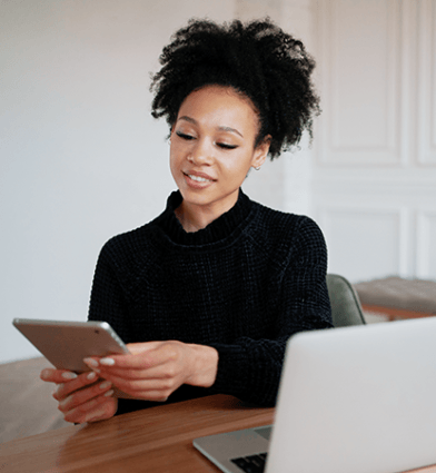 Woman using tablet