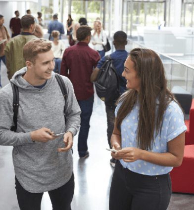 two students in conversation